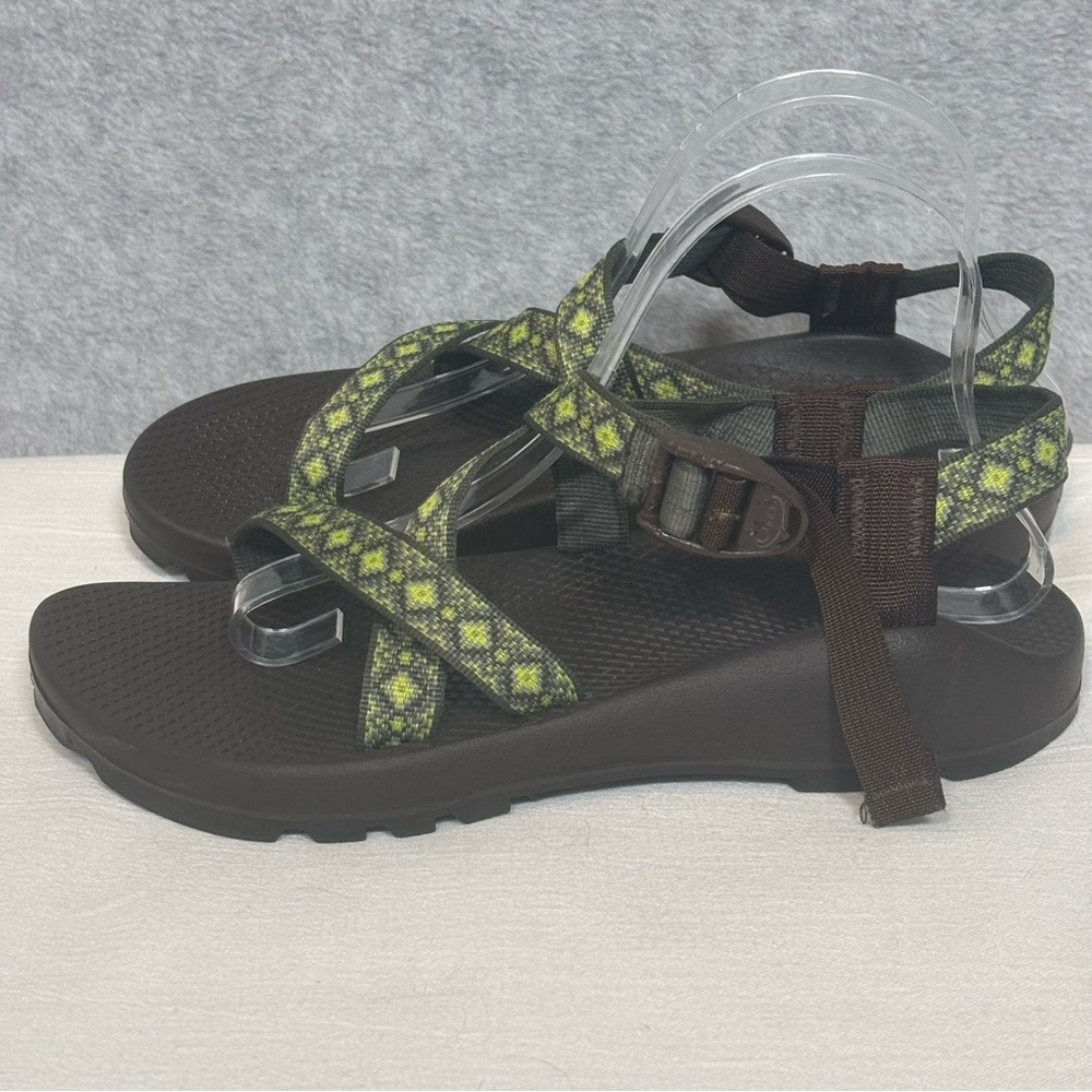 Chaco Z/1 Adjustable Strap Classic Diamond Pattern Sandals-Green-Women Size 10 - Picture 4 of 10